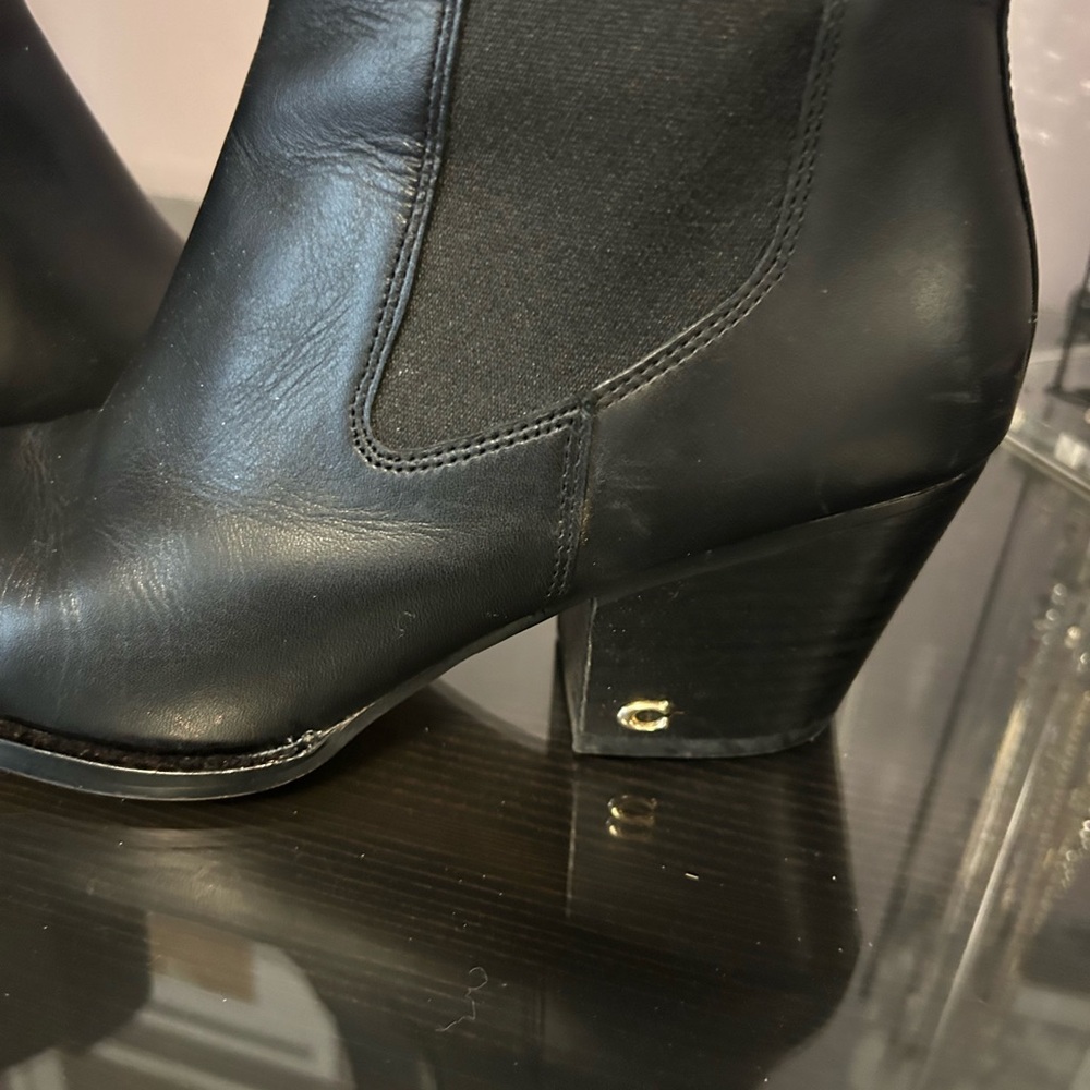 Coach Black and Tan Leather Boots - Picture 2 of 7